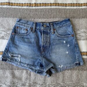 Levi's Distressed Blue Jean Shorts